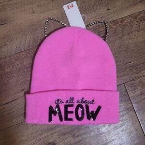 Claire's Pink Beanie with Sparkling Cat Ears